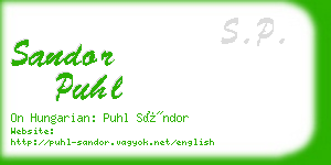 sandor puhl business card